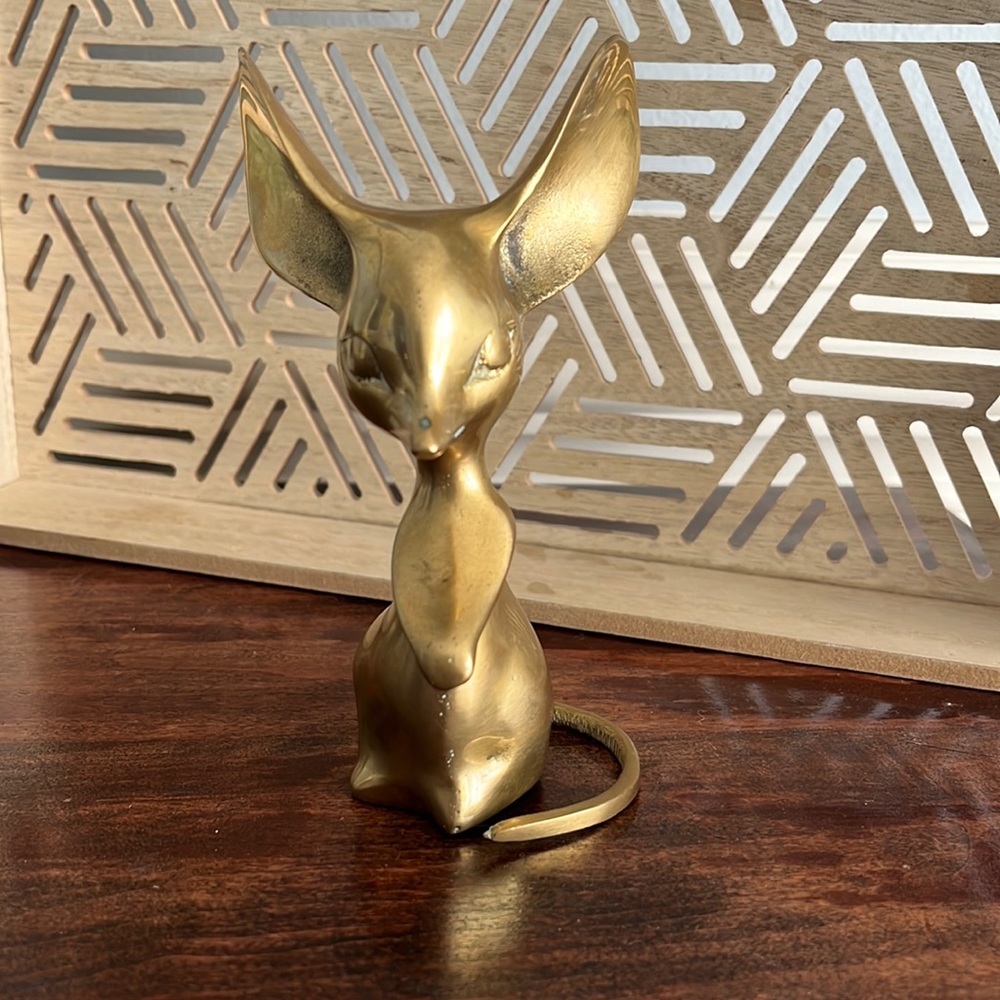 Vintage midcentury brass mouse